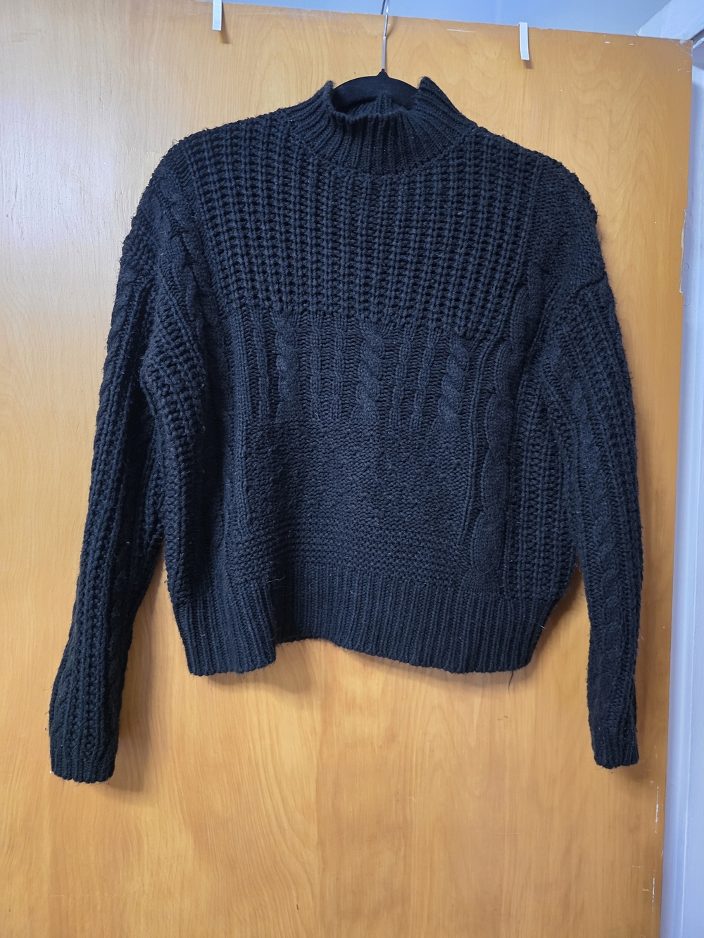 Black Knit Turtleneck Sweater